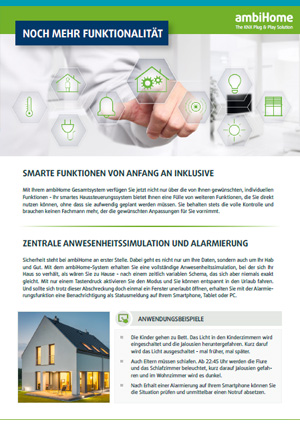 plug&play KNX - Infomaterial - Factsheet Zusatzfunktionen